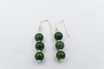 9ct Gold Set New Zealand Greenstone Drop Earrings SYE2020