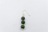 9ct Gold Set New Zealand Greenstone Drop Earrings SYE2020