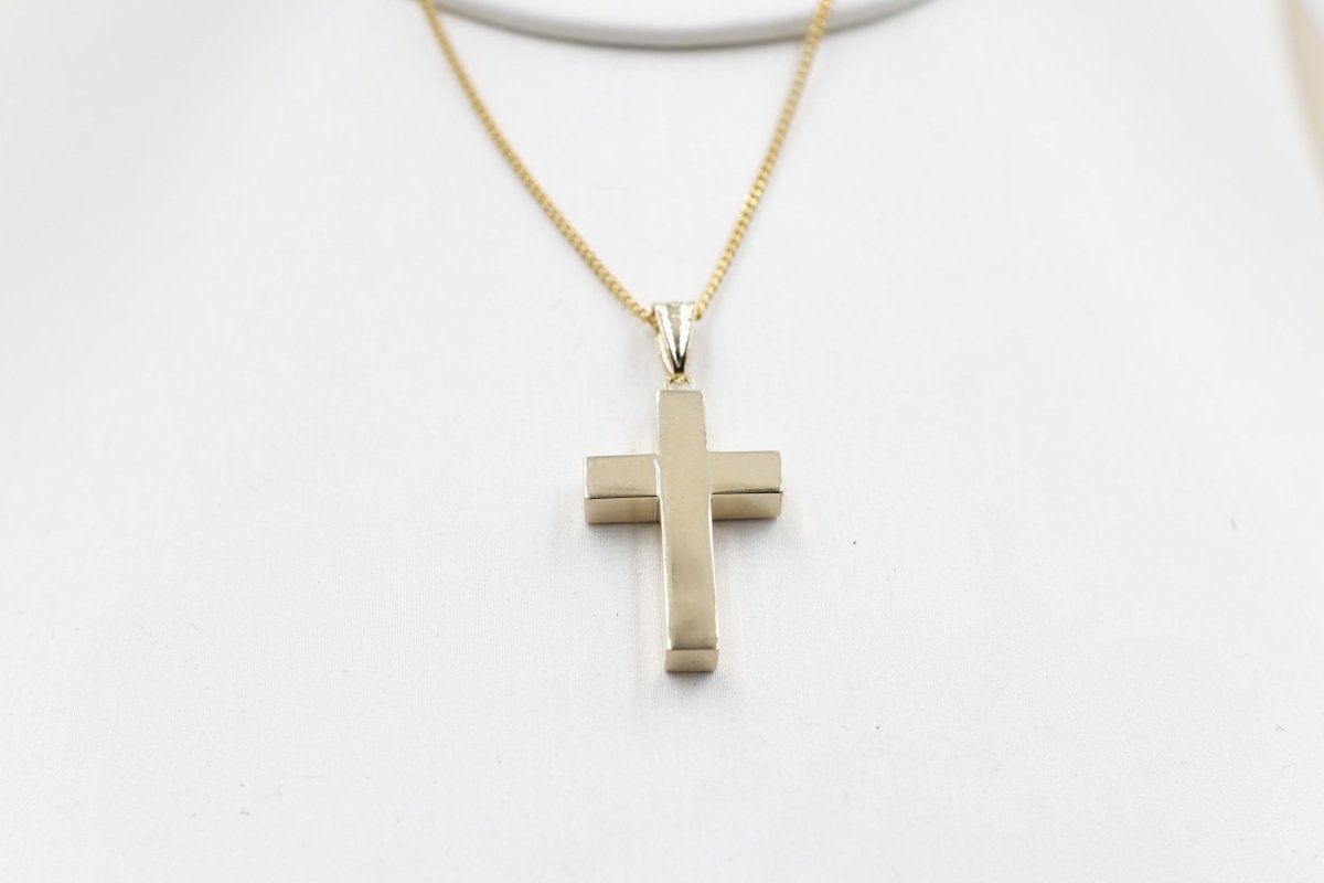 9ct Gold Solid Thick Cross Pendent SJ5p0011