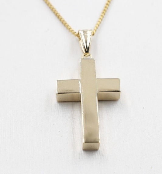 9ct Gold Solid Thick Cross Pendent SJ5p0011