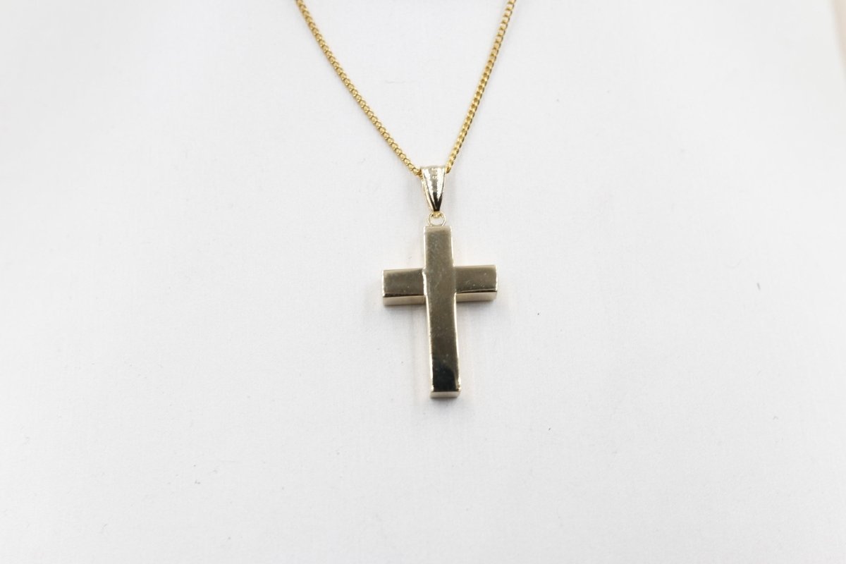 9ct Gold Solid Thick Cross Pendent SJ5p0011