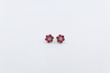 9ct Gold Genuine Ruby Cluster Earrings SJ5ET0022-RUDI