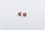 9ct Gold Genuine Ruby Cluster Earrings SJ5ET0022-RUDI