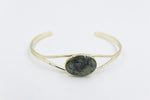 New Zealand Greenstone Gold Plated Bangle BBJ4104BG