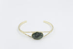 New Zealand Greenstone Gold Plated Bangle BBJ4104BG