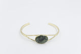 New Zealand Greenstone Gold Plated Bangle BBJ4104BG