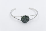 New Zealand Greenstone Silver Plated Bangle BBJ4204BG