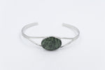 New Zealand Greenstone Silver Plated Bangle BBJ4205BG