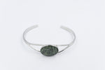 New Zealand Greenstone Silver Plated Bangle BBJ4205BG