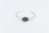 New Zealand Greenstone Silver Plated Bangle BBJ4205BG