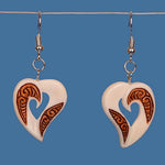 Bone Stained Heart Earrings BE034