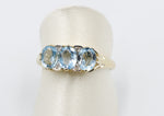 9ct Gold Ceylon Blue Topaz & Diamond ring SYR7986BT
