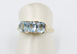 9ct Gold Ceylon Blue Topaz & Diamond ring SYR7986BT