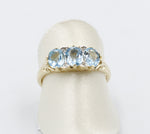 9ct Gold Ceylon Blue Topaz & Diamond ring SYR7986BT