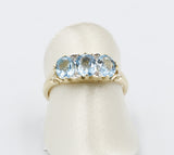 9ct Gold Ceylon Blue Topaz & Diamond ring SYR7986BT