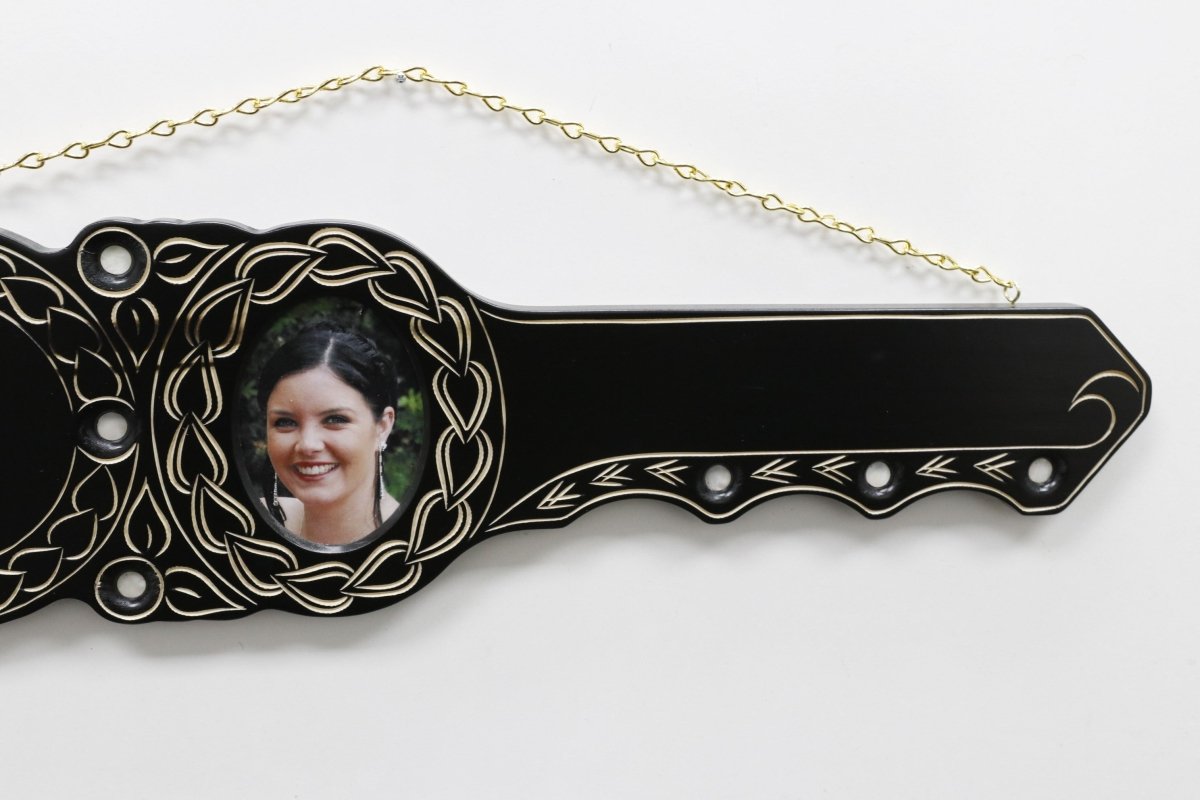 Native New Zealand Wooden 21st key with Hibiscus