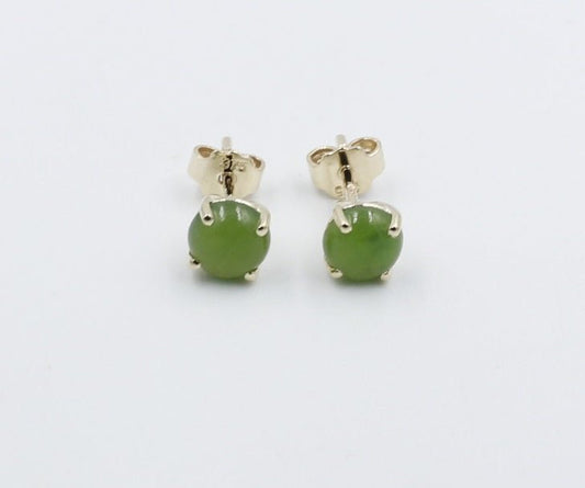 9ct Gold Set New Zealand Greenstone Studs SYE1803