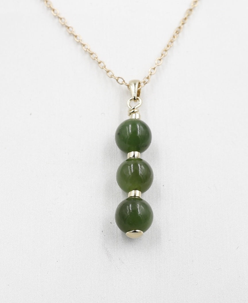 9ct Gold Set New Zealand Greenstone Pendent SYP3716G