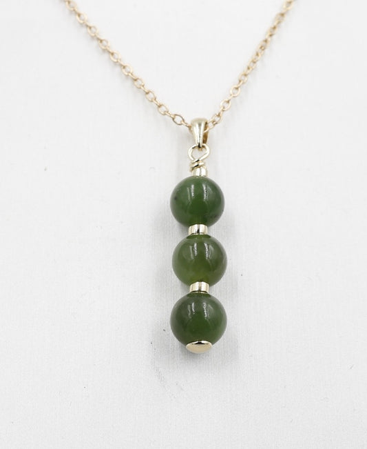 9ct Gold Set New Zealand Greenstone Pendent SYP3716G
