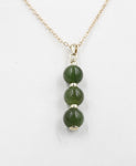 9ct Gold Set New Zealand Greenstone Pendent SYP3716G