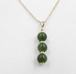 9ct Gold Set New Zealand Greenstone Pendent SYP3716G