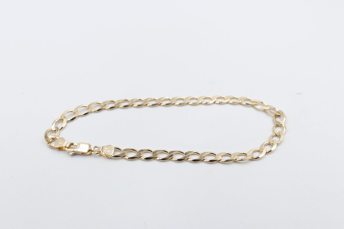 9ct Gold Solid Mens Curb Bracelet 22cms