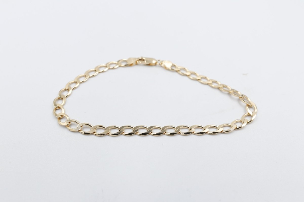 9ct Gold Solid Mens Curb Bracelet 22cms
