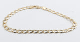 9ct Gold Solid Mens Curb Bracelet 22cms