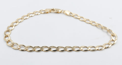 9ct Gold Solid Mens Curb Bracelet 22cms