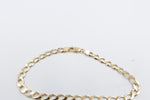 9ct Gold Solid Mens Curb Bracelet 22cms