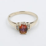 9ct Gold Mystic Topaz Ring with Diamonds