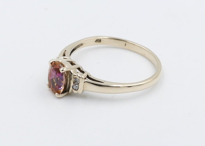 9ct Gold Mystic Topaz Ring with Diamonds