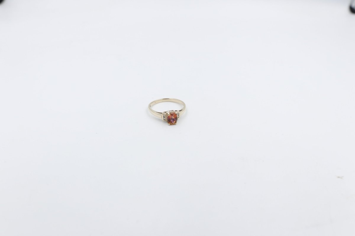 9ct Gold Mystic Topaz Ring with Diamonds