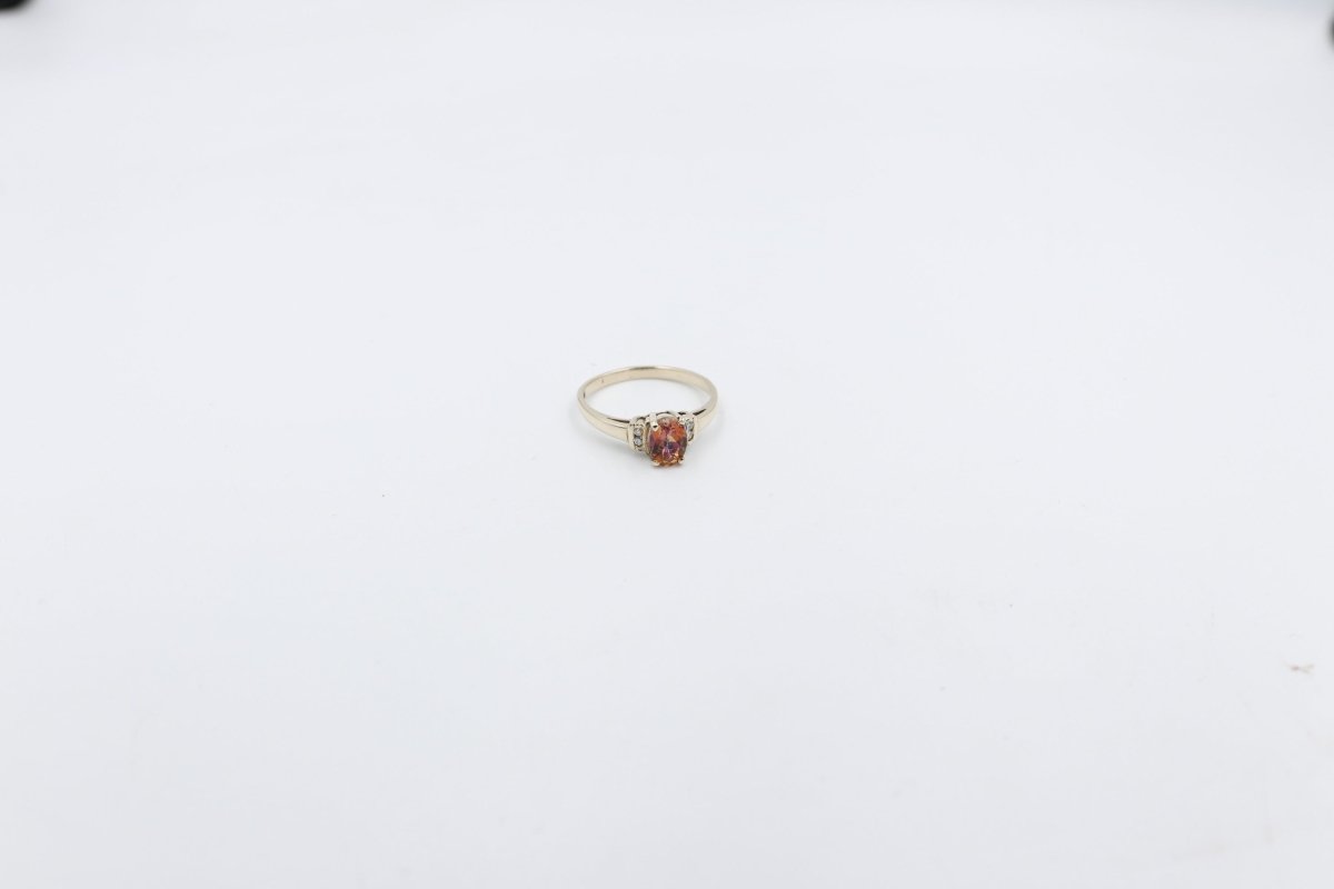 9ct Gold Mystic Topaz Ring with Diamonds
