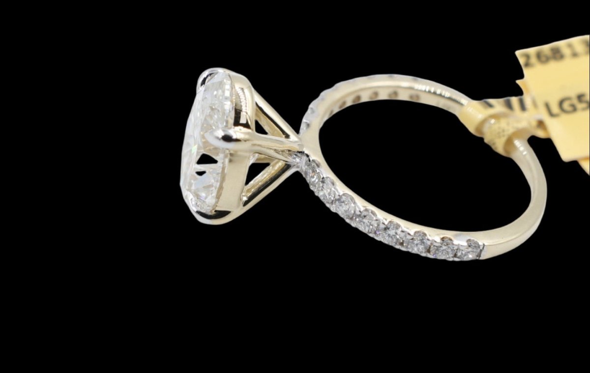 14ct Yellow Gold Lab Grown Diamond TDW 5ct carat Ring with eternity