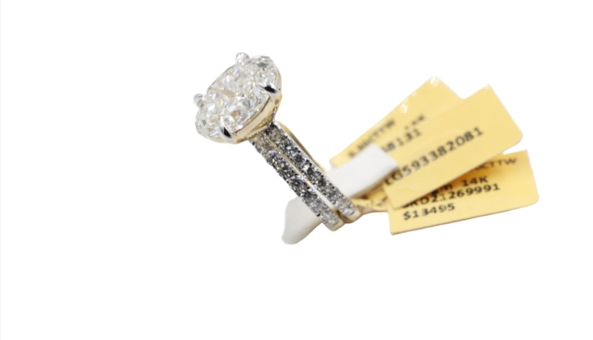 14ct Yellow Gold Lab Grown Diamond TDW 5ct carat Ring with eternity
