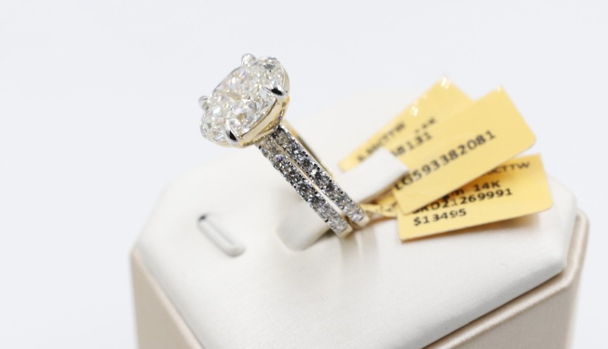 14ct Yellow Gold Lab Grown Diamond TDW 5ct carat Ring with eternity