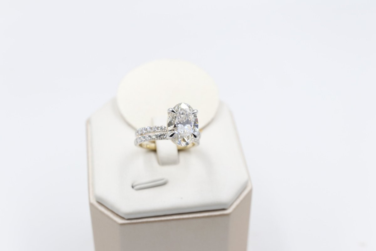 14ct Yellow Gold Lab Grown Diamond TDW 5ct carat Ring with eternity
