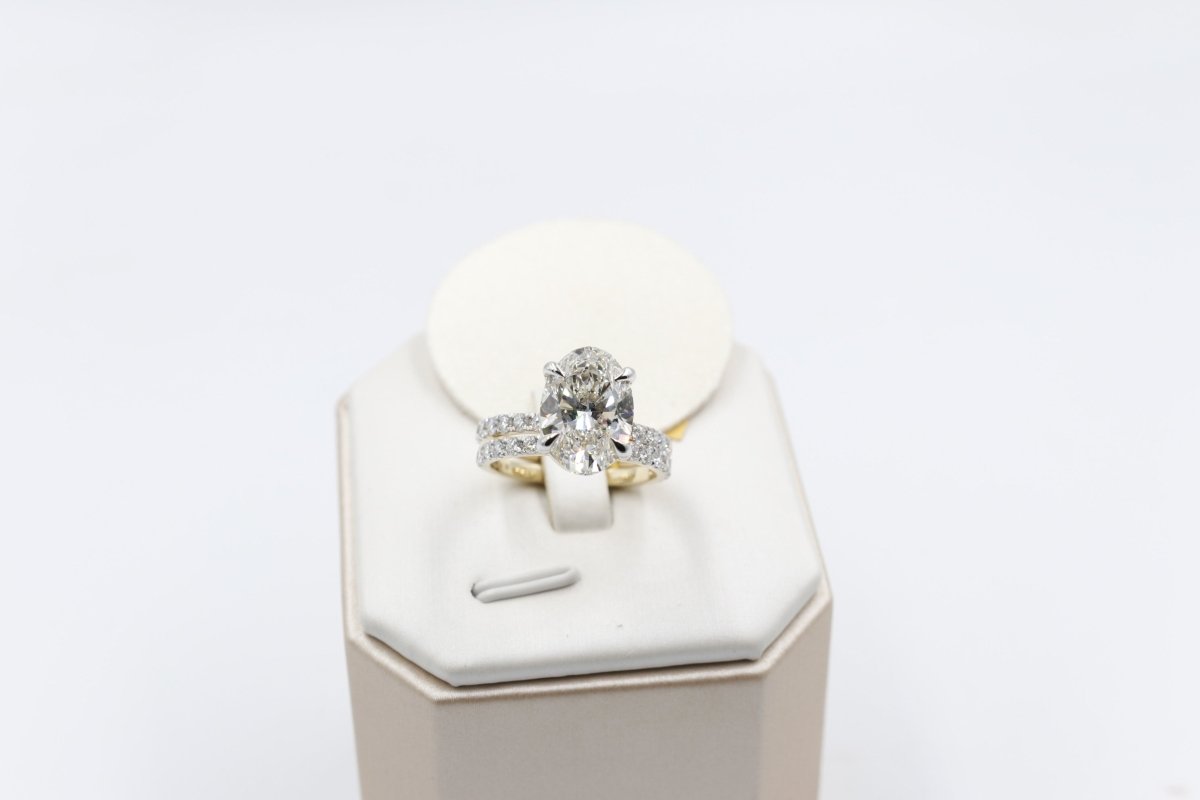 14ct Yellow Gold Lab Grown Diamond TDW 5ct carat Ring with eternity