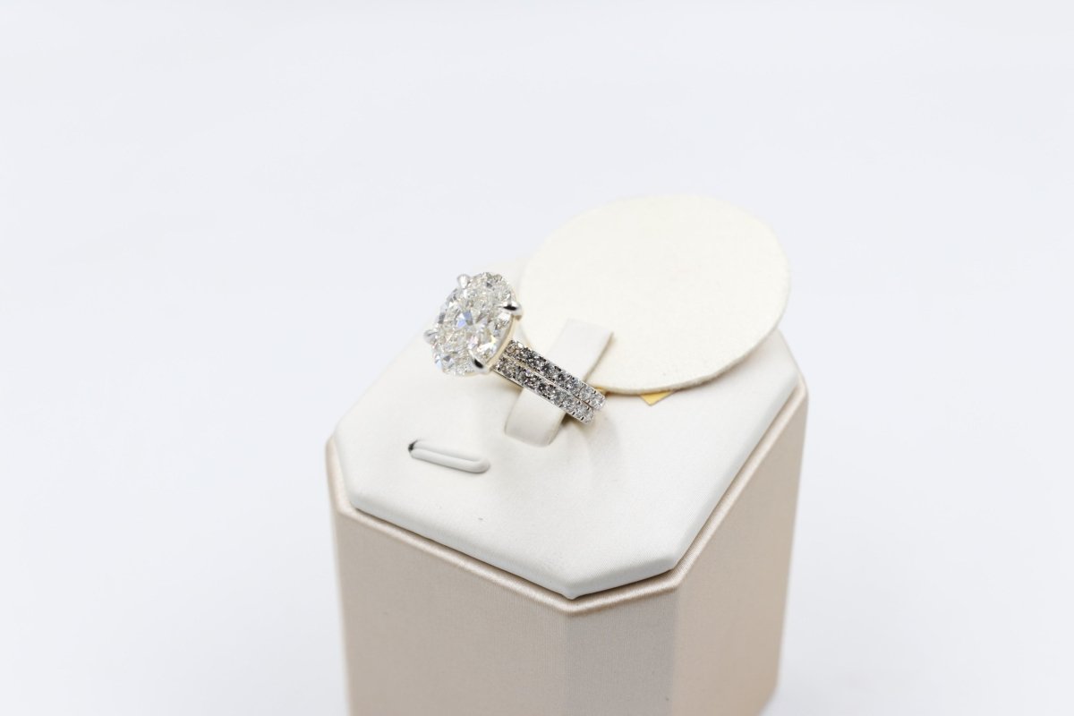 14ct Yellow Gold Lab Grown Diamond TDW 5ct carat Ring with eternity