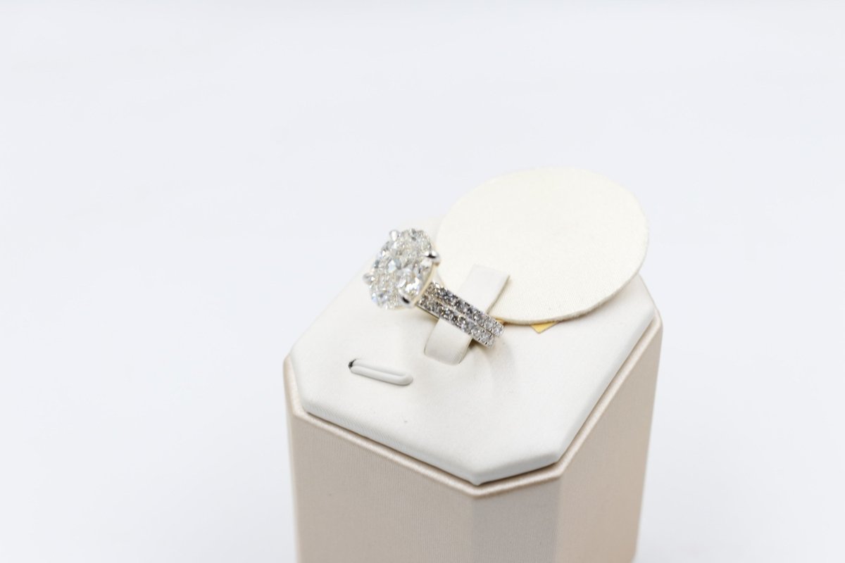 14ct Yellow Gold Lab Grown Diamond TDW 5ct carat Ring with eternity