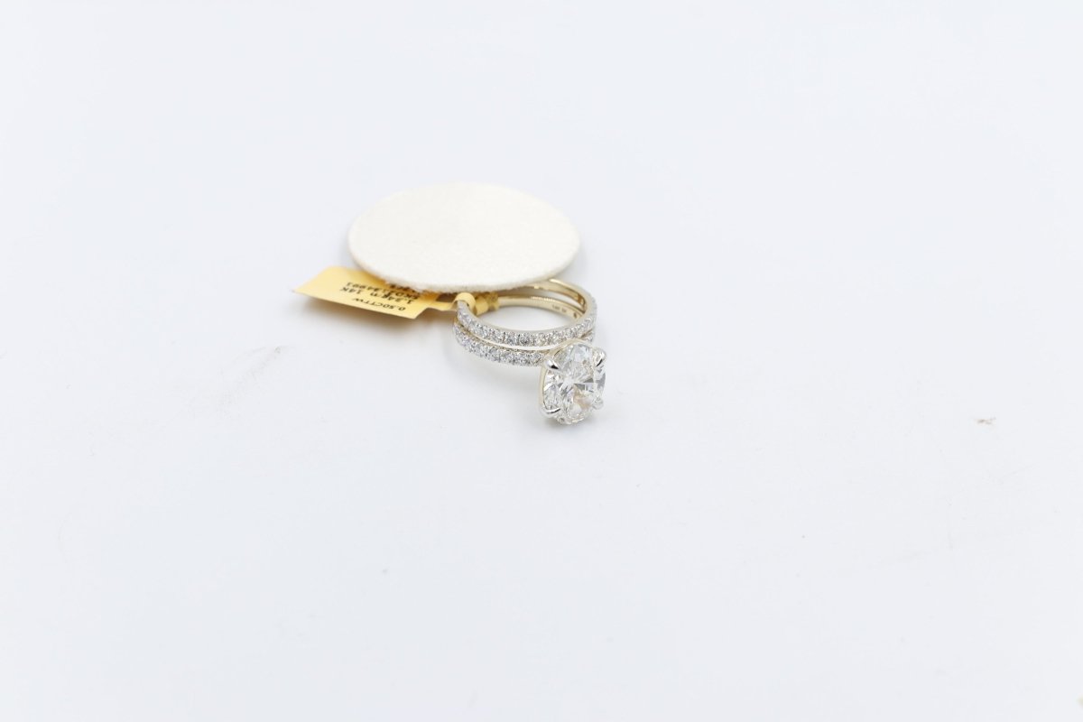 14ct Yellow Gold Lab Grown Diamond TDW 5ct carat Ring with eternity