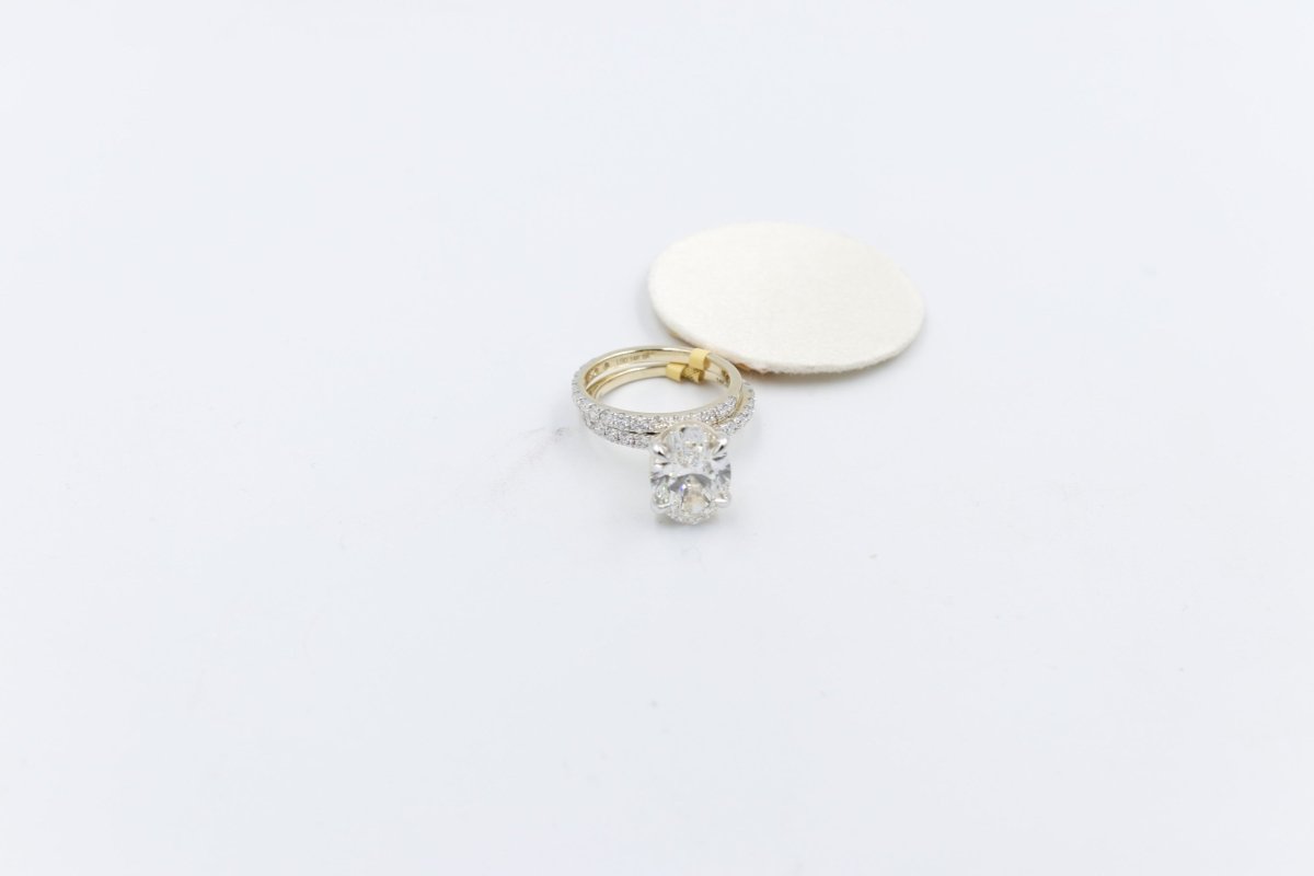 14ct Yellow Gold Lab Grown Diamond TDW 5ct carat Ring with eternity