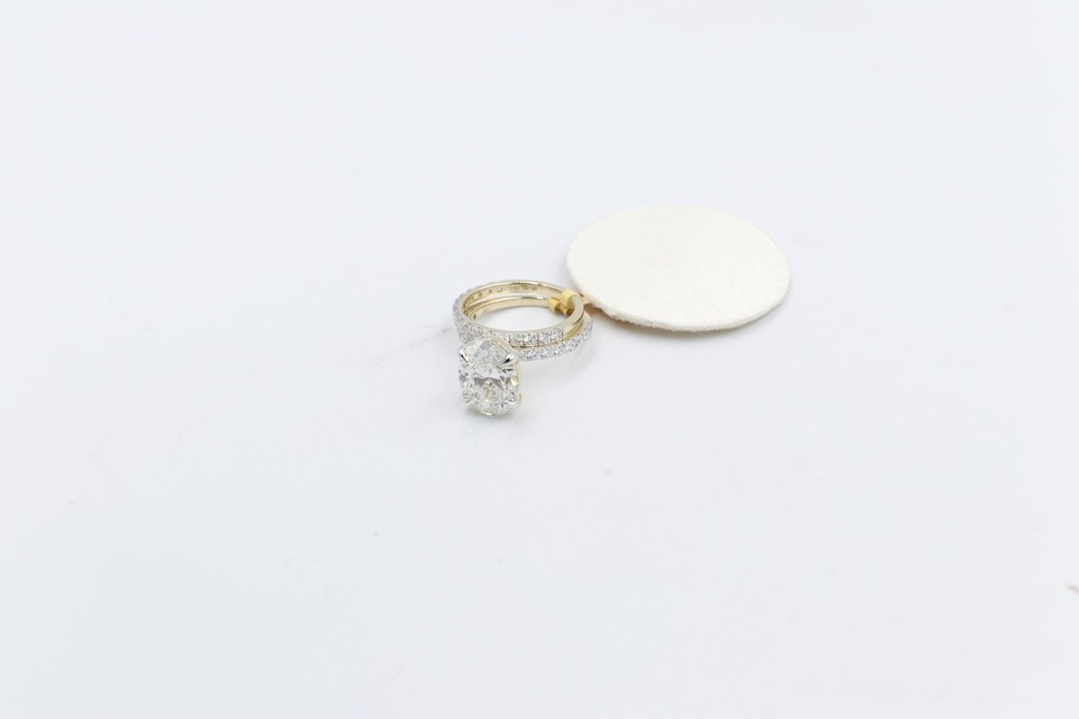 14ct Yellow Gold Lab Grown Diamond TDW 5ct carat Ring with eternity