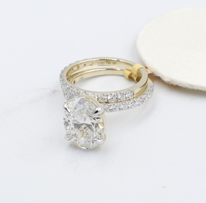 14ct Yellow Gold Lab Grown Diamond TDW 5ct carat Ring with eternity