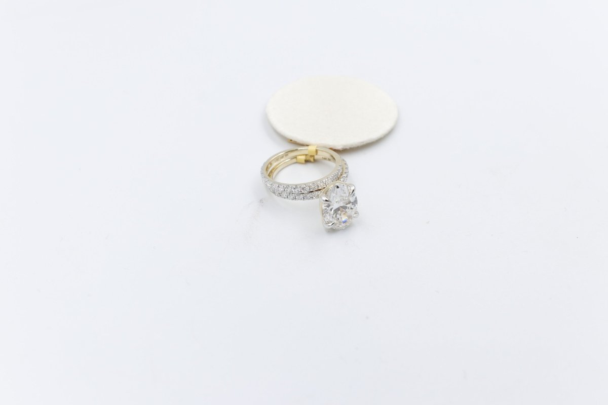 14ct Yellow Gold Lab Grown Diamond TDW 5ct carat Ring with eternity