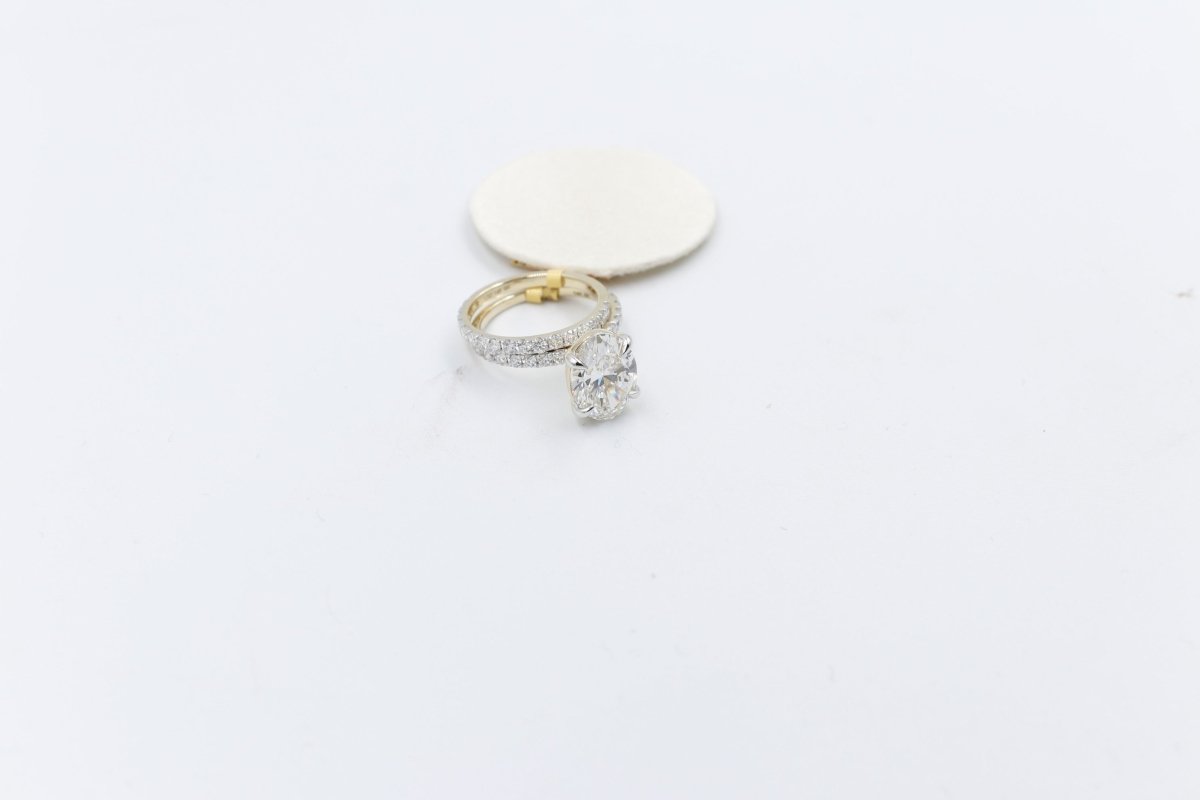 14ct Yellow Gold Lab Grown Diamond TDW 5ct carat Ring with eternity