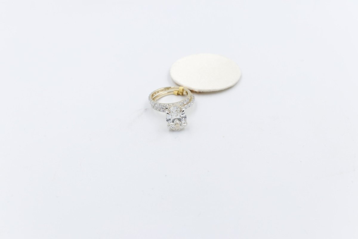 14ct Yellow Gold Lab Grown Diamond TDW 5ct carat Ring with eternity