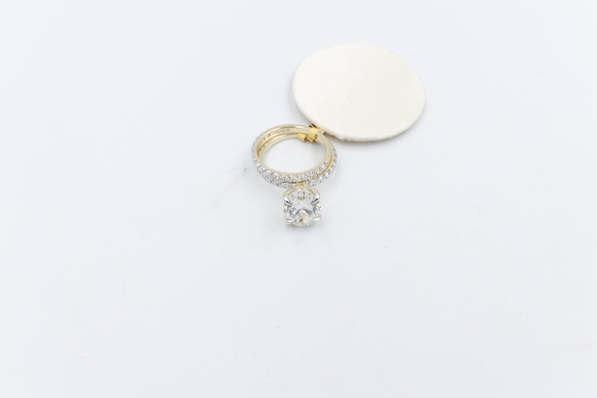 14ct Yellow Gold Lab Grown Diamond TDW 5ct carat Ring with eternity