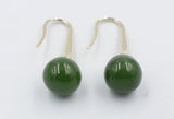 9ct Gold Set New Zealand Greenstone Drop Earrings SYE1253
